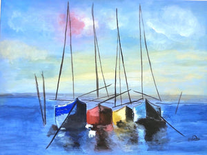 sailboats at sea